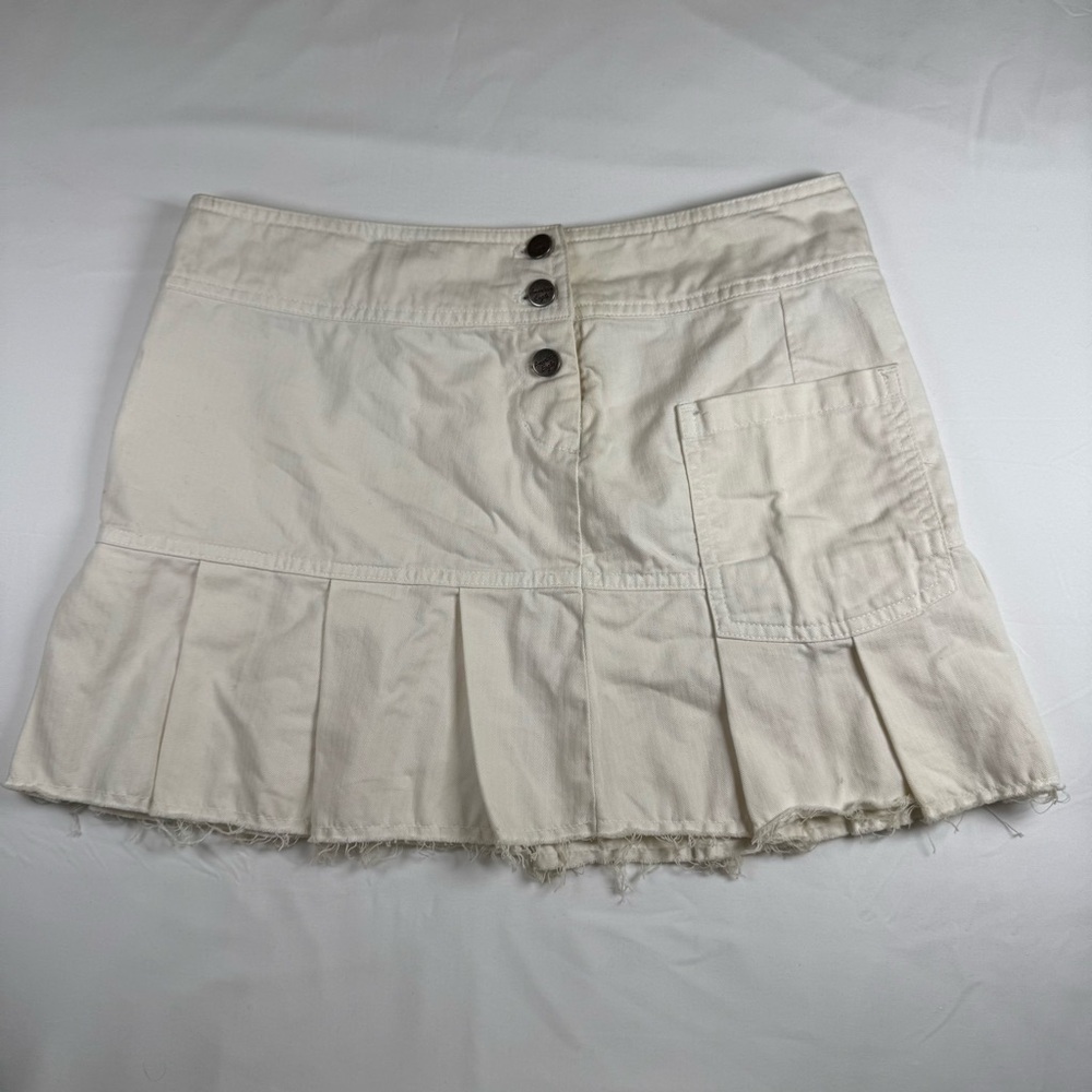 American Eagle White Cotton Ruffled‎ Mini Skirt Y2K 90s size 0 trendy